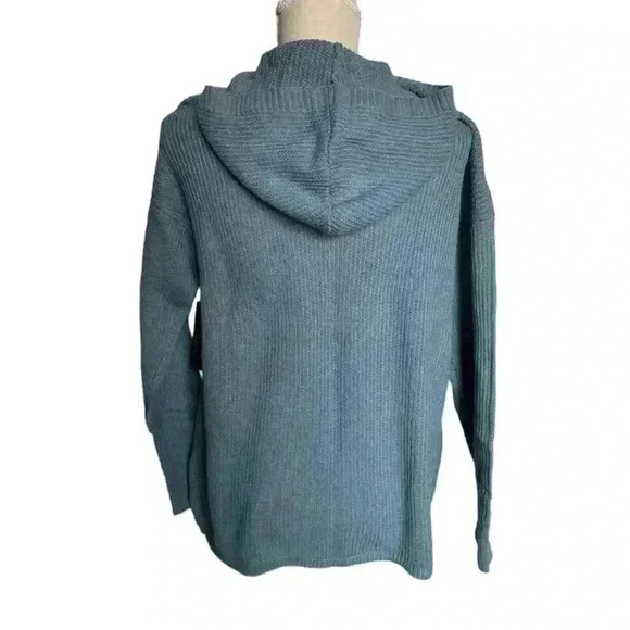 Eddie Bauer Fin Hooded Sweater in Blue Stone Size XS NWT - Picture 3 of 8